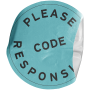 sticker that reads code responsibly