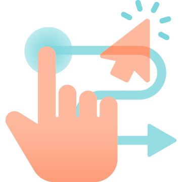 illustration of a finger tracing a path with a cursor
